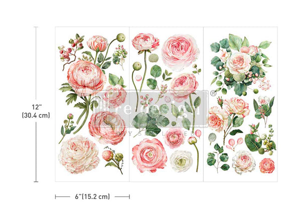 Blushing Blooms Redesign with Prima Small Mini Transfer