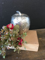 Silver metallic apple