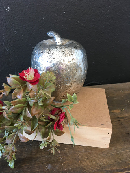 Silver metallic apple