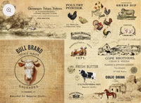 Roycycled Barnyard Masterboard Decoupage Paper