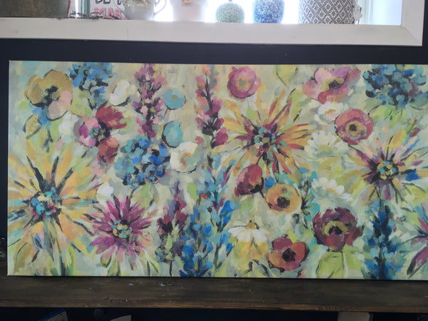 Jewel-Colors Floral Canvas