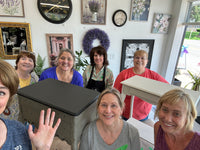 06/28/25 (Saturday) 1-3:30pm Paint a small table, chair or jewelry box or make a cabinet door art or tray