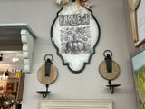Round wood sconces