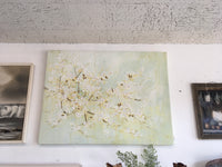 Large Floral light green canvas
