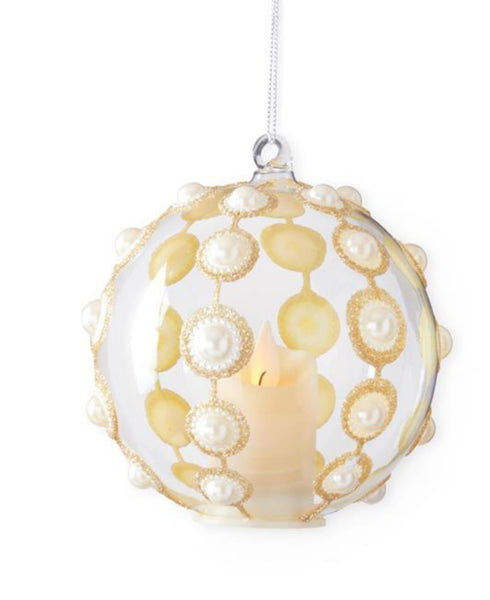 Gold & candle LED Christmas Ornament