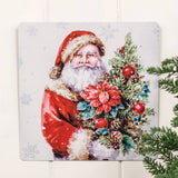 Metal Santa with Christmas Tree Sign