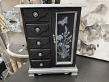 Gorgeous black jewelry box silver transfers