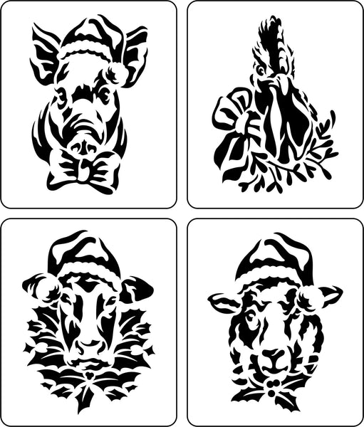 JRV Christmas Farm Animal Minis stencils