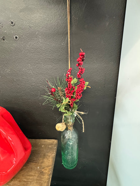 Antique hanging bottle w floral