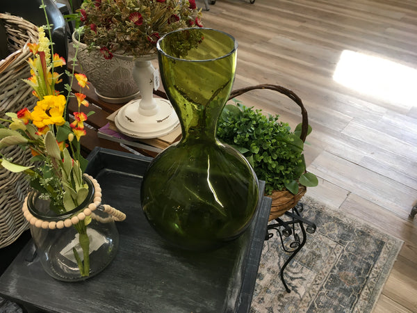 Green Glass Vase