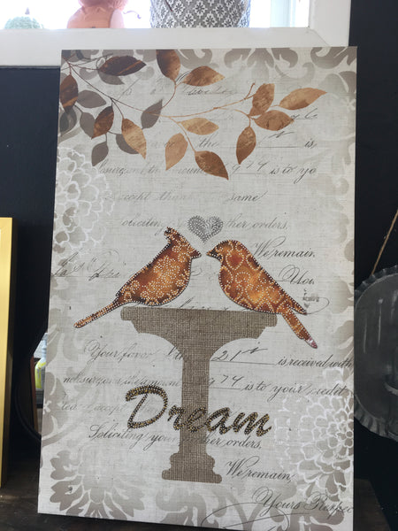 Dream embellished canvas