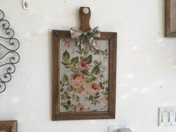 Burlap Rose Breadboard decor