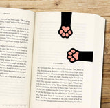 2-Pack Black Cat Paws Magnetic Bookmarks