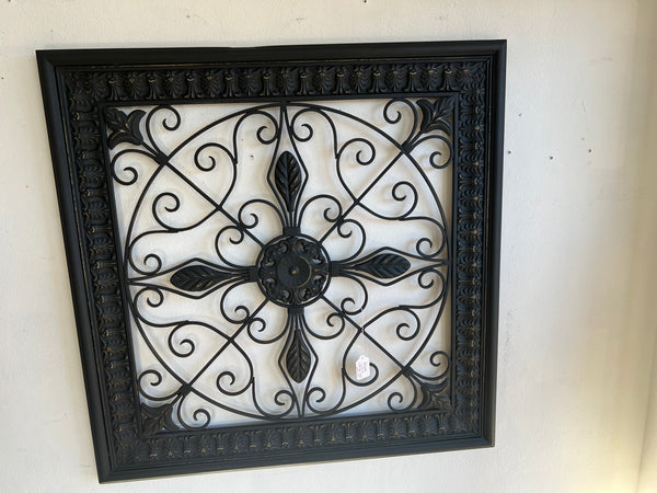 Black and gold metal tile wall decor