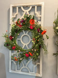 Hibiscus Wreath on Wood Decor