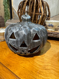 Black upcycled ceramic pumpkin