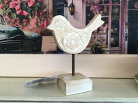 Wooden Flower Bird Stand