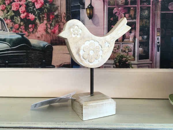 Wooden Flower Bird Stand