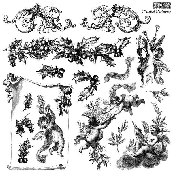 Classical Christmas 12X12 IOD STAMP