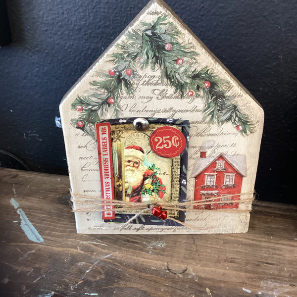 Christmas mixed media house