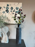 Black heavy glass vase