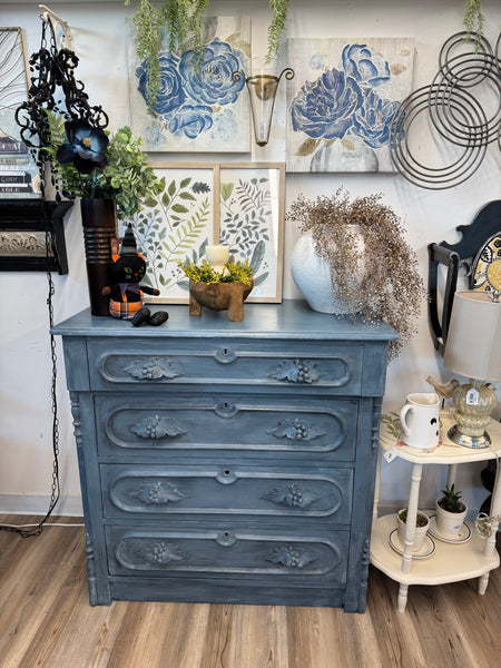 Phoenix the vintage blue milk paint dresser