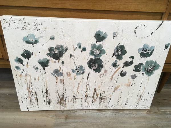 Blue floral canvas