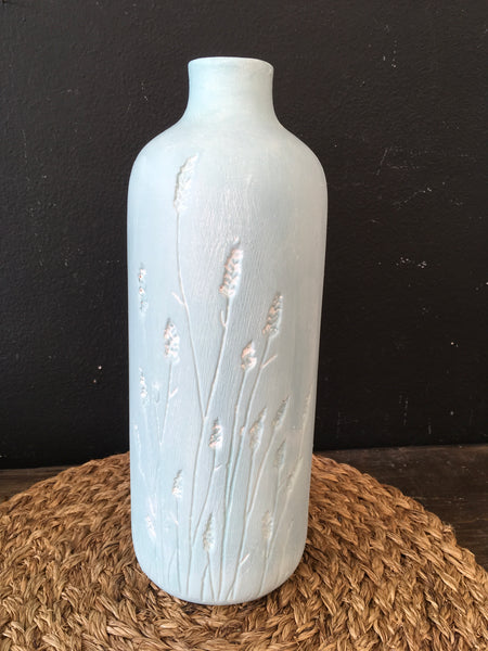 Sky Blue Lavender imprint vase
