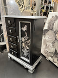 Gorgeous black jewelry box silver transfers