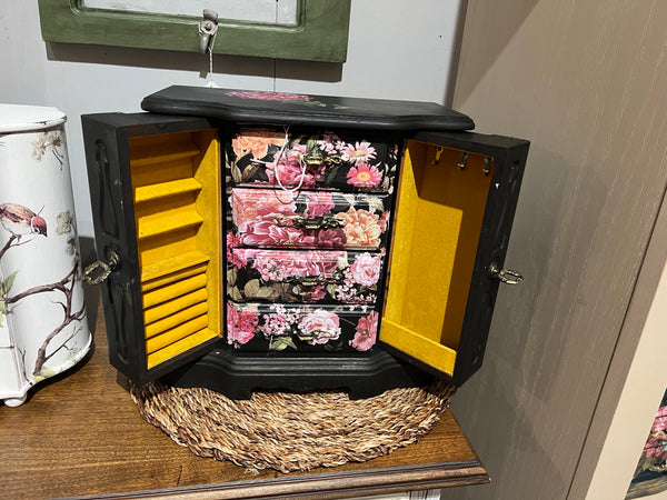 Black Floral jewelry box