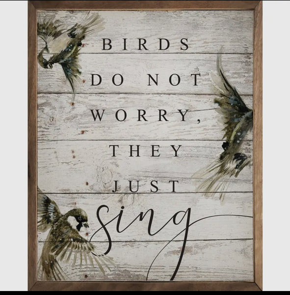 Birds don’t worry they sing picture art