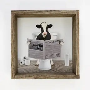 Dairy Cow Reading Newspaper picture Art