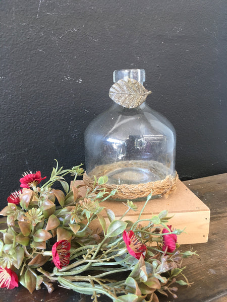 Glass/metal vase