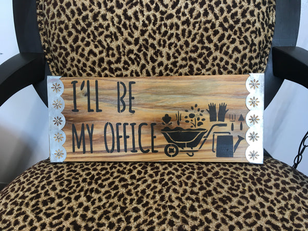 Office Sign with Metal Edges