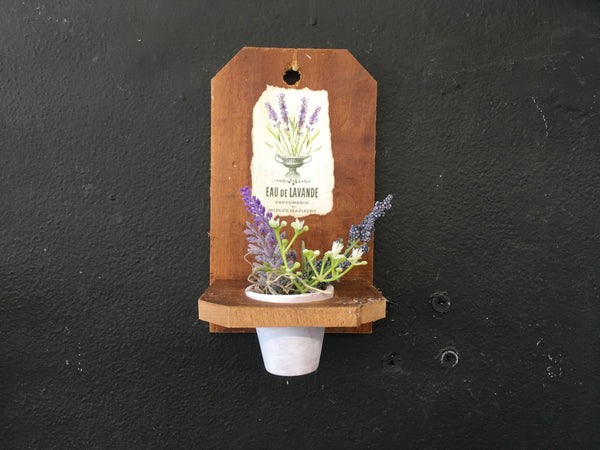 Rustic Board & Lavender Pot