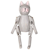 SITTING WOODEN GRAY CAT