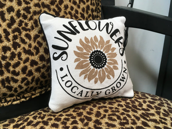 Locally Grown Sunflowers Mini Pillow