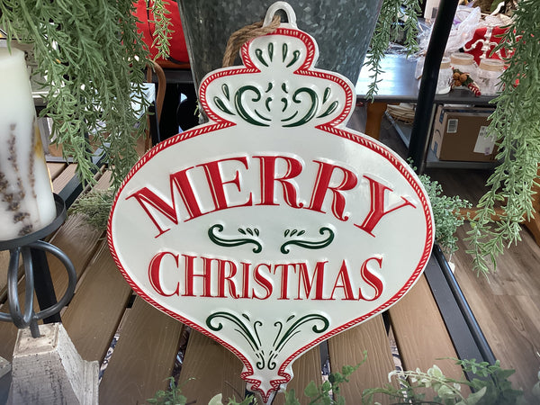 Retro Merry Christmas Metal Sign