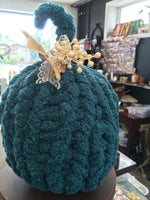 Teal yarn pumpkin