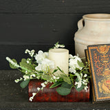 Wispy Ring-Cream Hydrangea candle ring