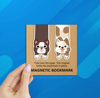 2-Pack Brown Spotted Dogs Magnetic Bookmark (Packaged)