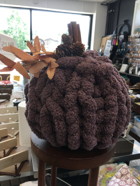 Dusky lavender yarn pumpkin