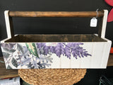 Beautiful white & purple wood tote