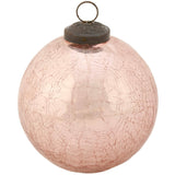 Pink Ball Glass Ornament 4”
