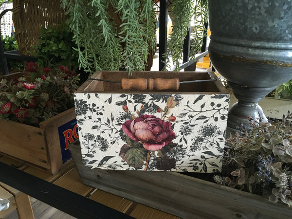 Cabbage Rose Rustic Container