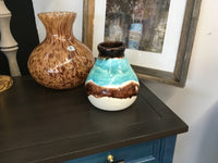 Blue and Brown Hand Painted Vase