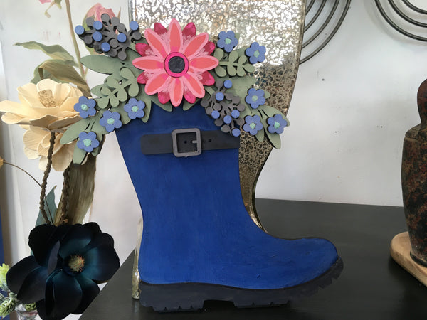 Blue Rain Boot Door Hanger