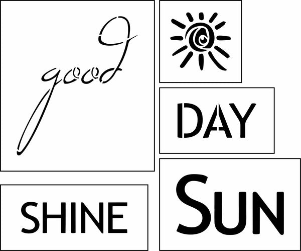 JRV Good Day Sunshine Sign Bar stencil
