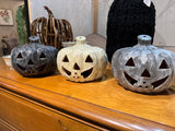 Crinoline cream upcycled ceramic pumpkin