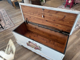 Natalie the white & Floral Cedar Chest